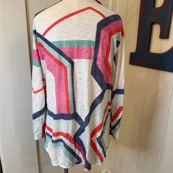 David Cline Multicolor Striped Button-Down collared Tunic - SZ XL - Picture 2 of 4